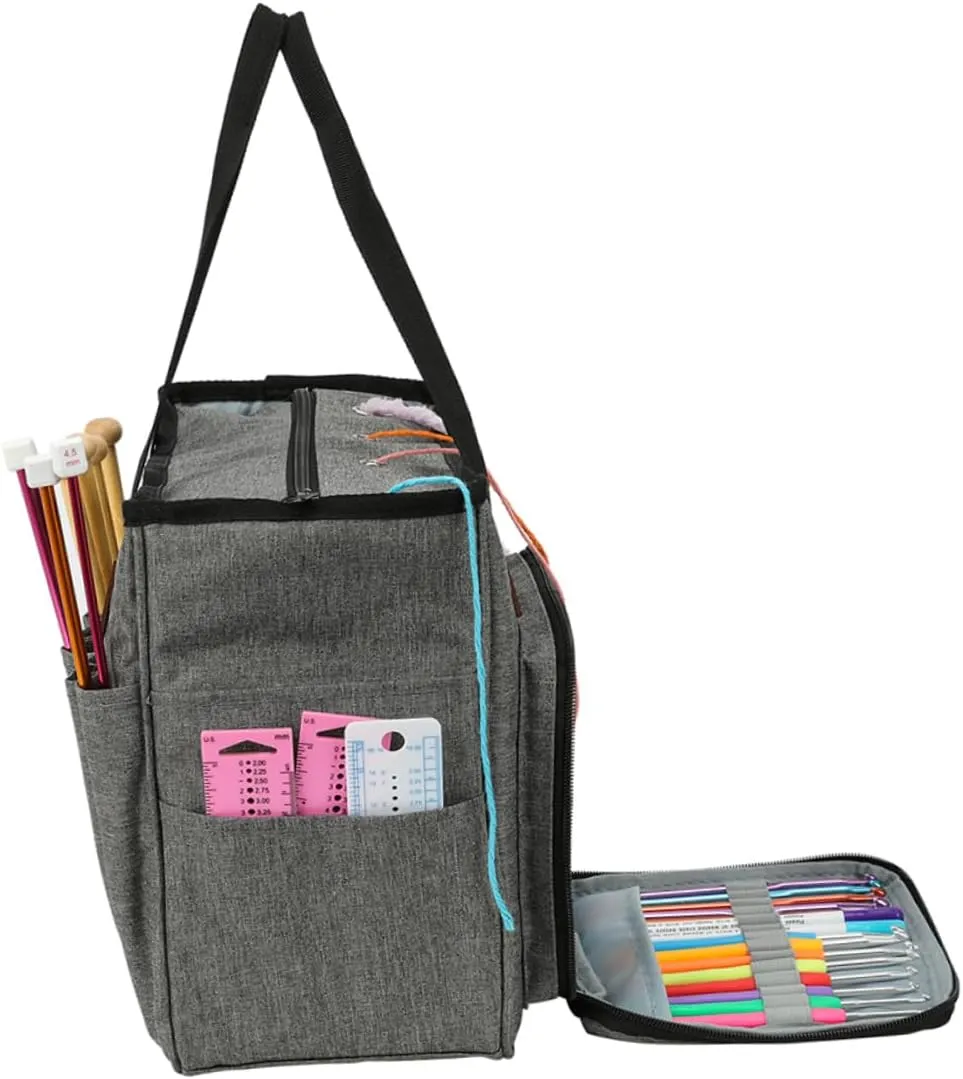 Gogogmee Woolen Yarn Storage Bag Home Finishing Storage Shoulder Bag for Craft Tools