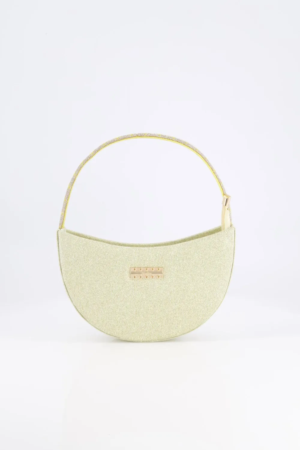 Gold & Ivory Glitter Crescent Bag
