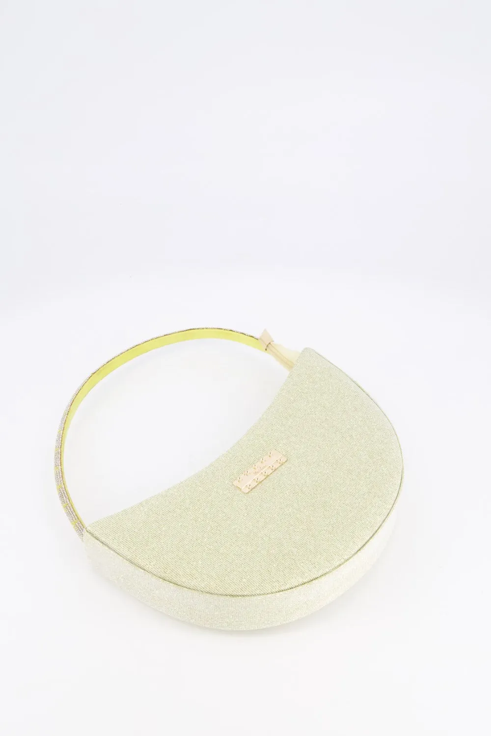 Gold & Ivory Glitter Crescent Bag