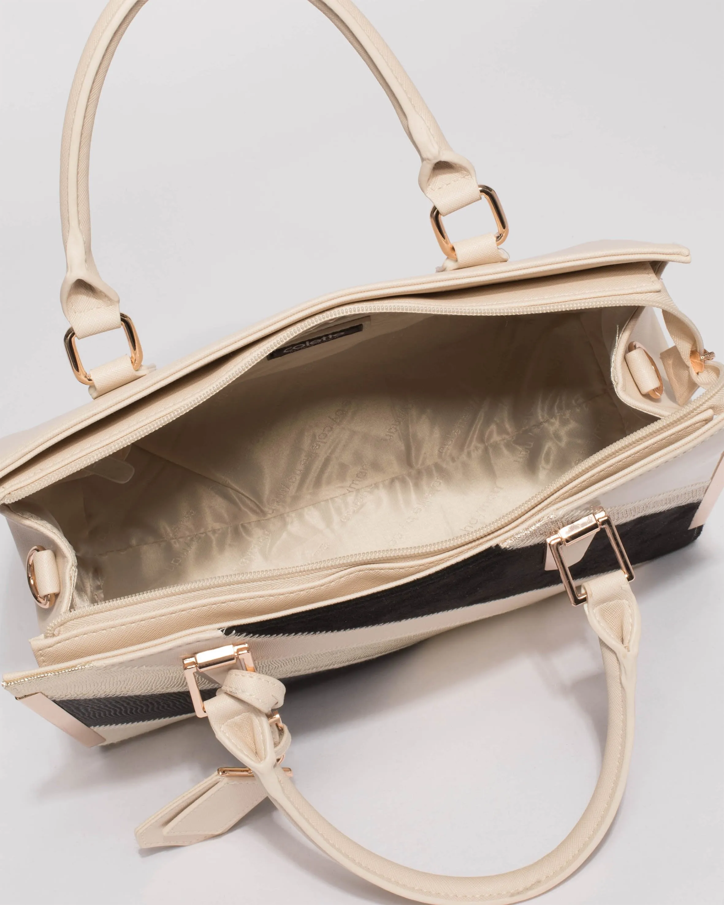 Gold Monochrome Jessica Panel Tag Tote Bag