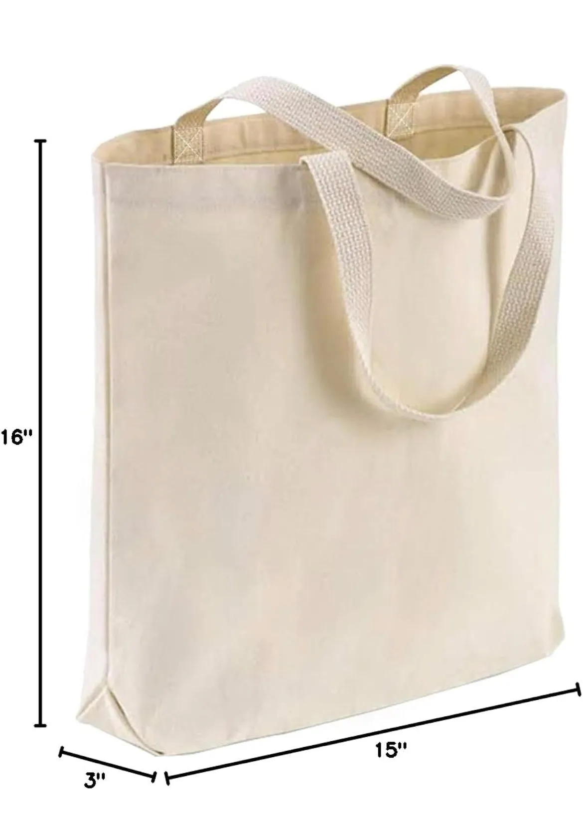 Gospel of Luke - Sturdy Canvas Tote Bags with Bottom 15"W x 16"H x 3"D