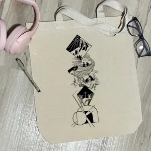 Gospel of Luke - Sturdy Canvas Tote Bags with Bottom 15"W x 16"H x 3"D