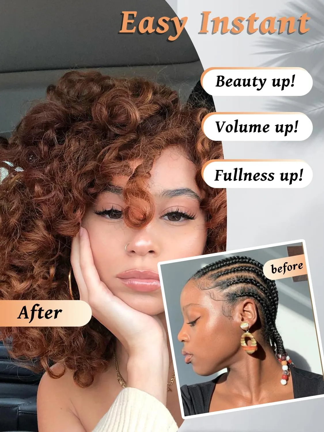 Gowit Gogo Curl Crochet Hair 8 Inch 6 Packs Short Curly Crochet Hair for Black Women Brown Deep Ocean Wave Beach Curl Crochet Braids Synthetic Braiding Hair Extensions (8inch,30#)