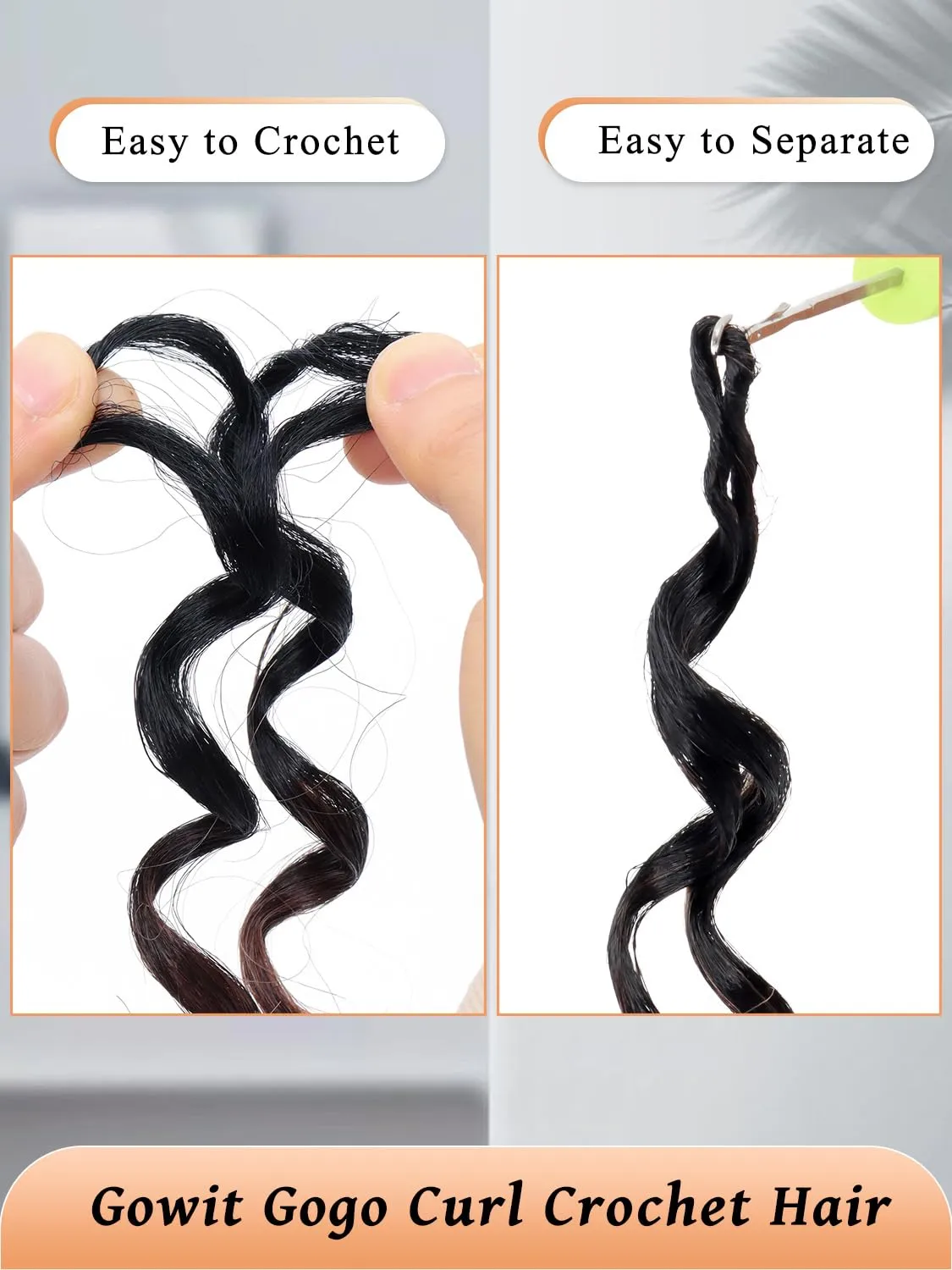 Gowit Gogo Curl Crochet Hair 8 Inch 6 Packs Short Curly Crochet Hair for Black Women Ombre Grey Deep Ocean Wave Crochet Hair Synthetic Crochet Braids (8inch,TGrey)