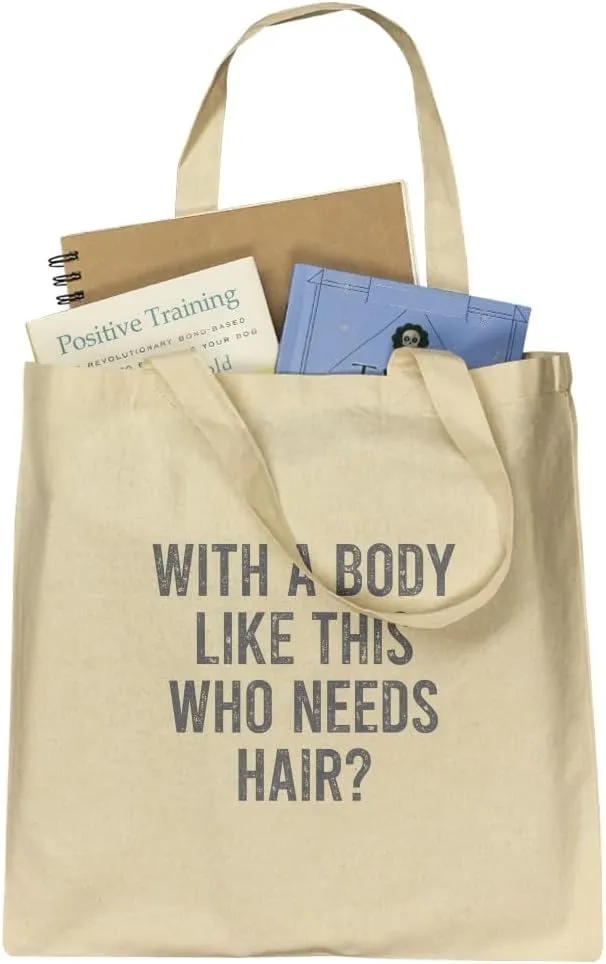 GRAPHICS & MORE Who Needs Hair Grocery Travel Reusable Tote Bag