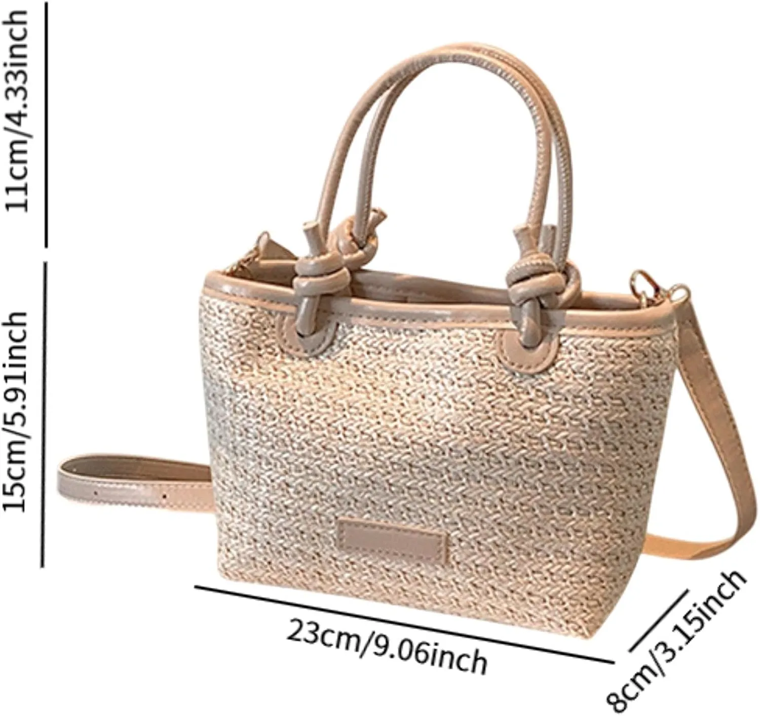 Grass Beach Bag Handbag Woven Purse Gift Fashion Portable Tote Shoulder Bag for Music Festival Outdoor Vacation Pool