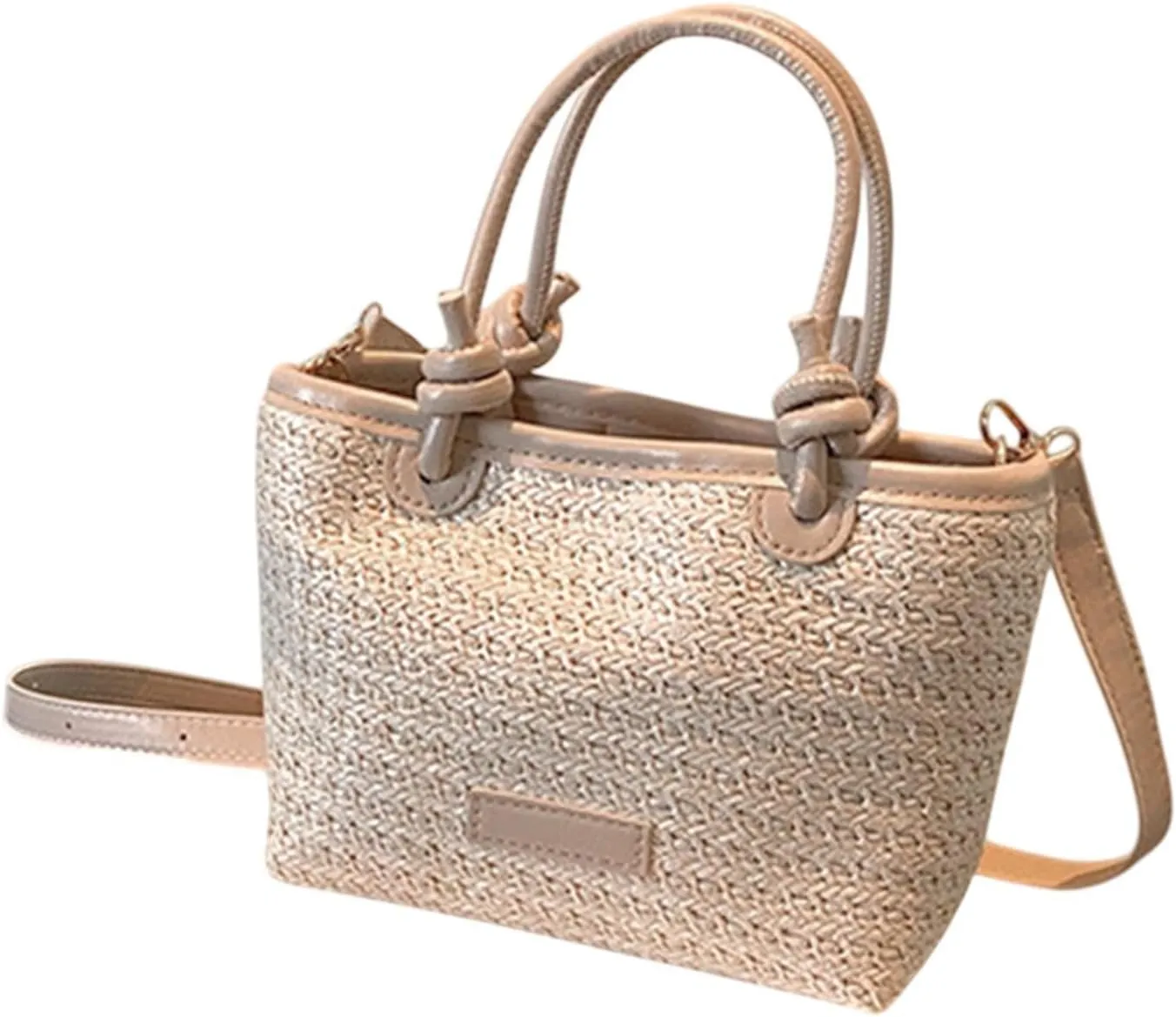 Grass Beach Bag Handbag Woven Purse Gift Fashion Portable Tote Shoulder Bag for Music Festival Outdoor Vacation Pool