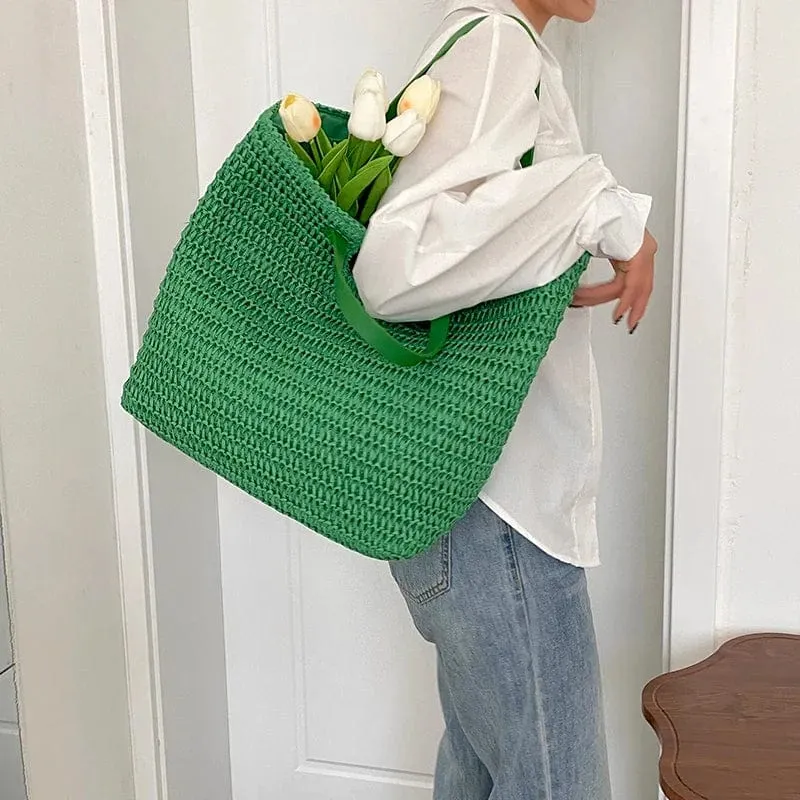 Green Straw Bags