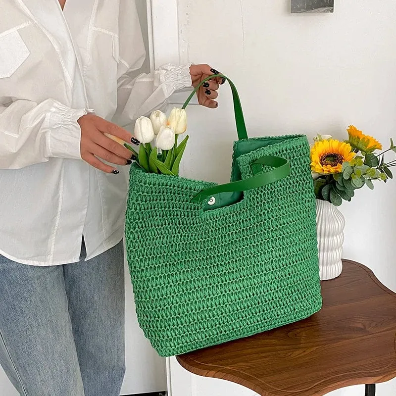 Green Straw Bags
