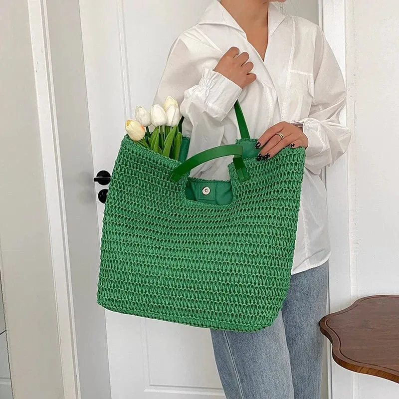 Green Straw Bags