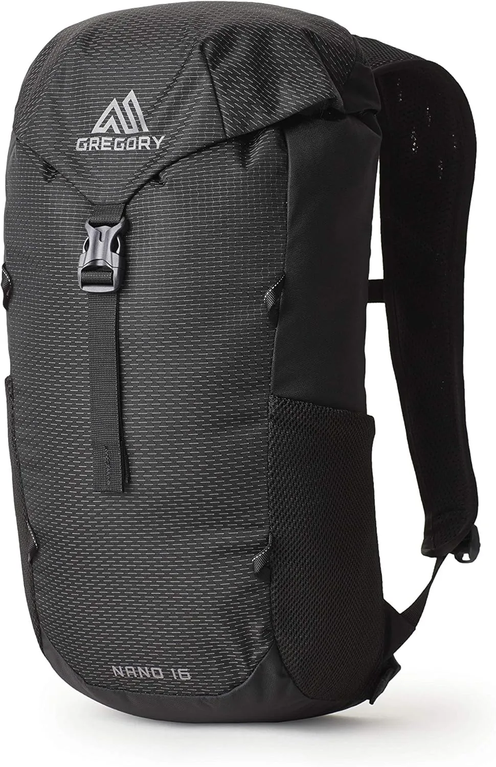 Gregory Nano 16LUnisex Day Hiking/Commuter/Active Travel Backpack, Breathable Backpanel, Hydration Port, Plus Size, Obsidian Black