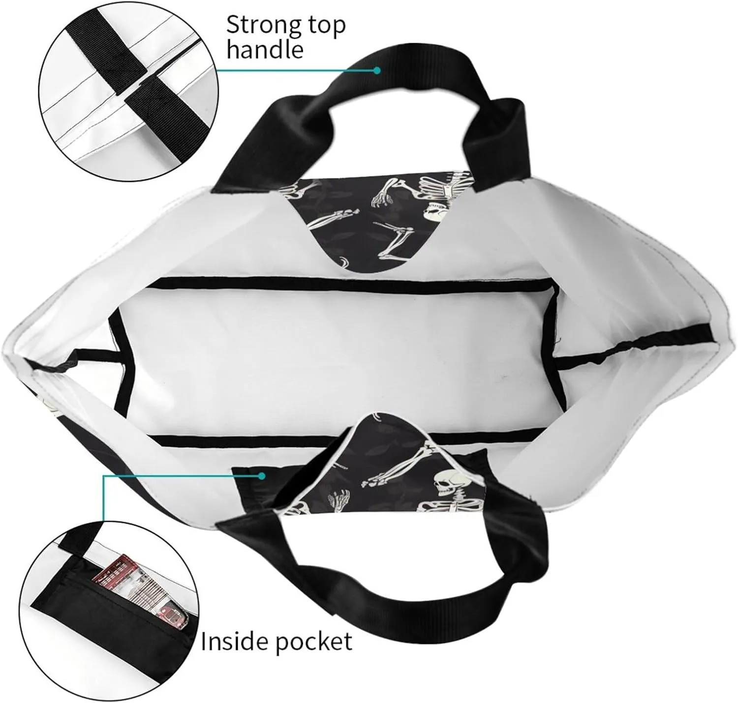 Grocery Bag Reusable Tote Bag Foldable Running Zebra Shopping Bag Handbag Washable Shoulder Bag for Travel