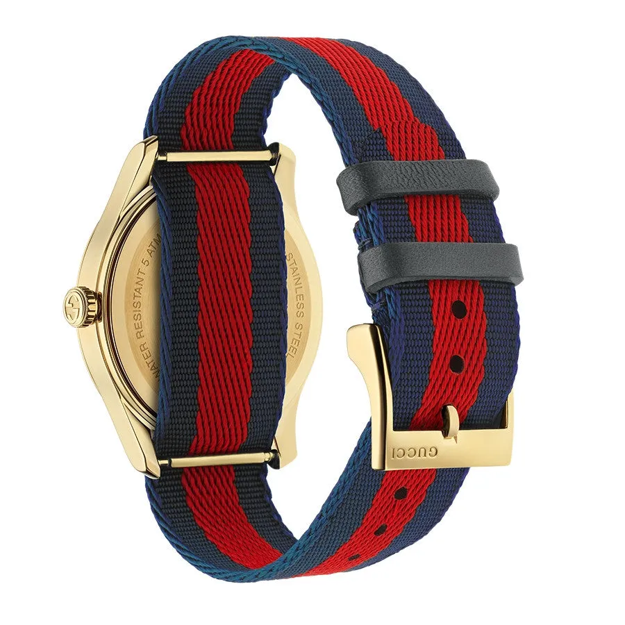 GUCCI G-Timeless Gold Stainless Steel Quartz Blue/Red