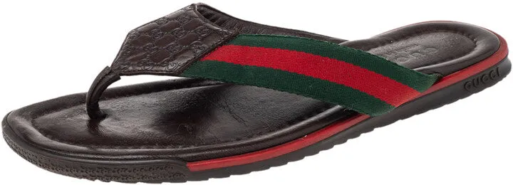 Gucci Micro Guccissima Leather Thong Sandals