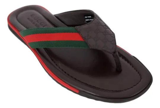 Gucci Micro Guccissima Leather Thong Sandals