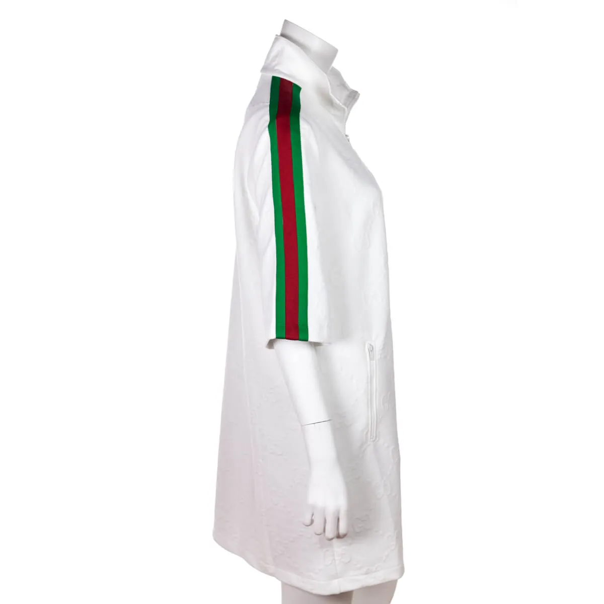 Gucci White Jersey GG Jacquard Dress Size L | US 8 | IT 44