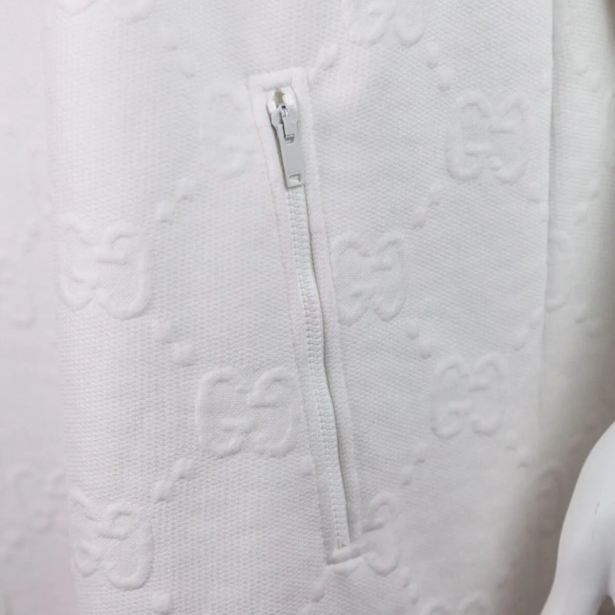 Gucci White Jersey GG Jacquard Dress Size L | US 8 | IT 44