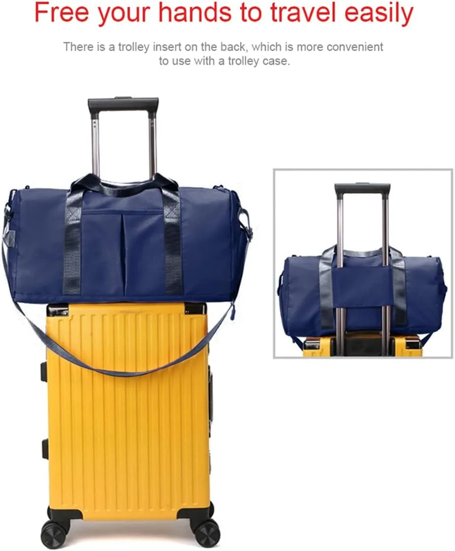 Gym Bag Wet and Dry Sport Bags with Shoe Compartment Travel Bag Waterproof Cute Gym Bag for Women and Men Training Tote Yoga Bag(Dark Blue)