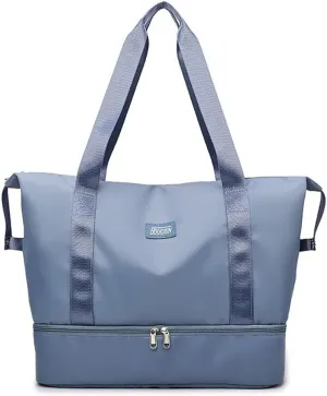 Gym Tote Bag for Women Foldable Overnight Weekender Duffle Bags Shoulder Carry on luggage Bag with Trolley Sleeve