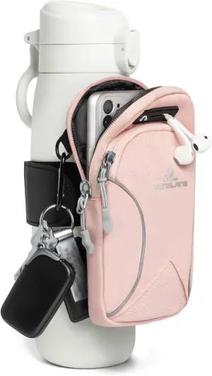 Gym Water with Phone Holder & Wallet, Water Bottle Caddy Versatile Sleeve Bag for Running Sports & Daily Use
