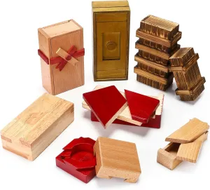 Hanaive 8 Pcs Money Puzzle Box for Cash Gift Adults with Hidden Compartment 3D Brain Teaser Gift Box Wooden Puzzle