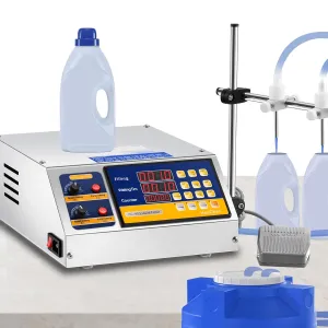 Hanchen Liquid Filling Machine Automatic Bottle Filler 1-135 Fl Oz Digital Liquid Filler Cosmetic Oil Filling Machine for MCT Oil, Milk, Beverage, Water, Juice, Essential Oil 2 Heads Diaphragm Pump