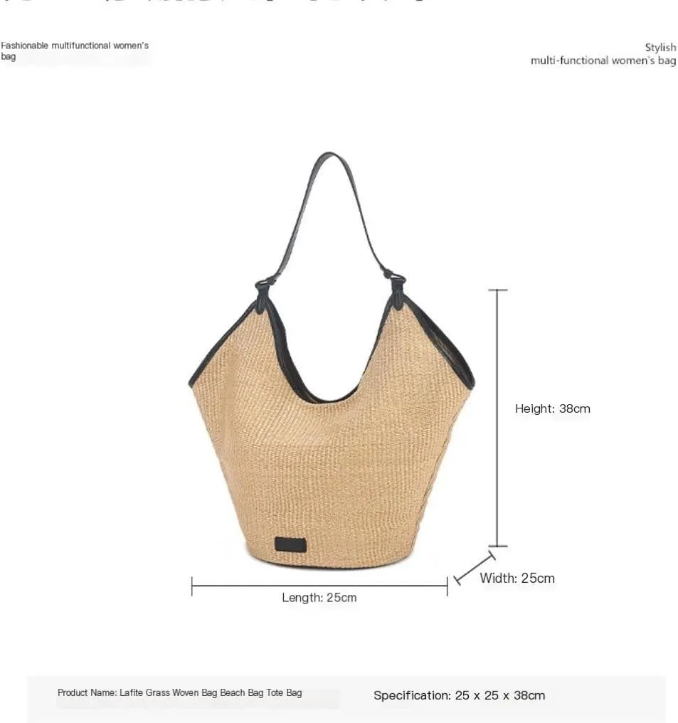 Handbag Handbag Straw Woven Bag Women 2024 New French Niche Designer Shoulder Bag Crossbody Straw Bags Handbag(Small)