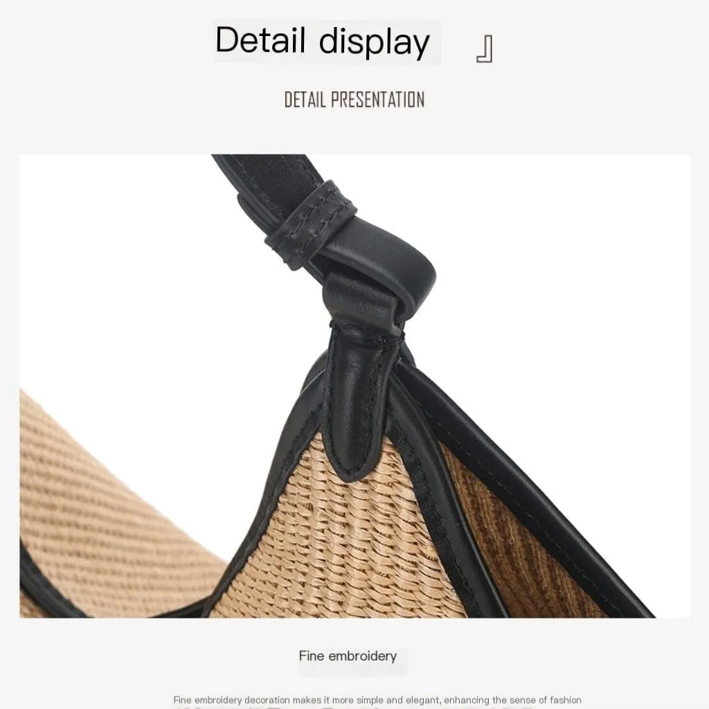 Handbag Handbag Straw Woven Bag Women 2024 New French Niche Designer Shoulder Bag Crossbody Straw Bags Handbag(Small)