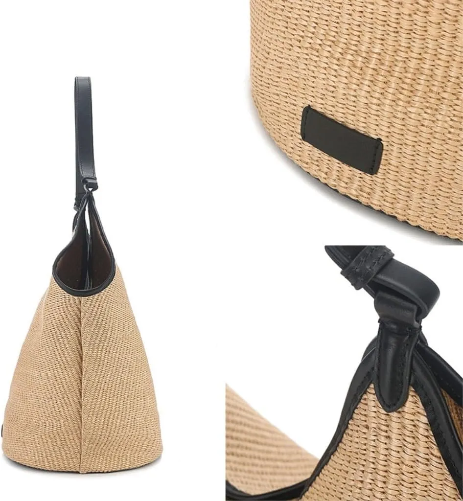 Handbag Handbag Straw Woven Bag Women 2024 New French Niche Designer Shoulder Bag Crossbody Straw Bags Handbag(Small)