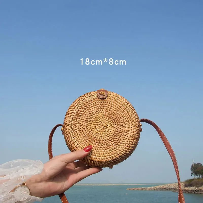 Handmade Rattan Straw Shoulder Bags for Summer