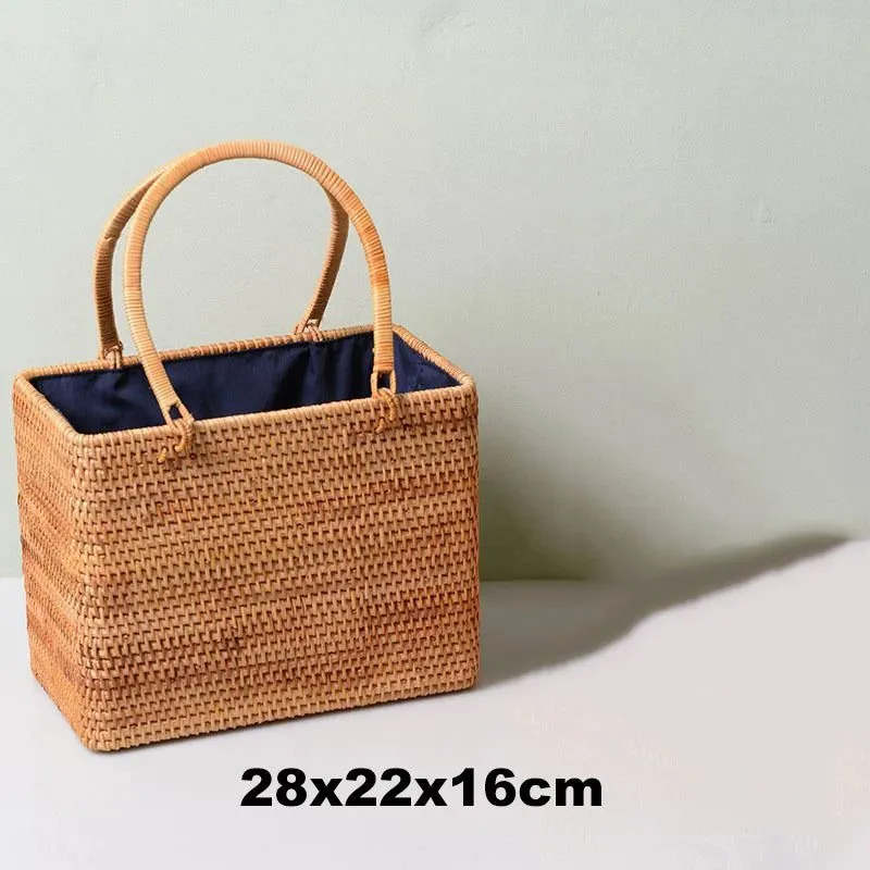 Handmade Rattan Straw Shoulder Bags for Summer