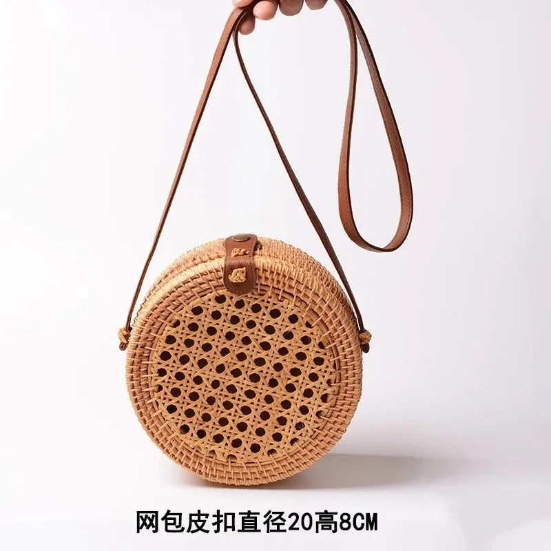 Handmade Rattan Straw Shoulder Bags for Summer