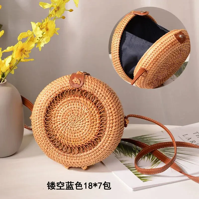 Handmade Rattan Straw Shoulder Bags for Summer