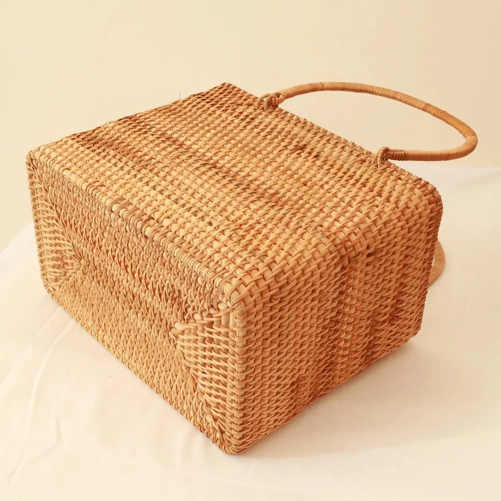 Handmade Rattan Straw Shoulder Bags for Summer