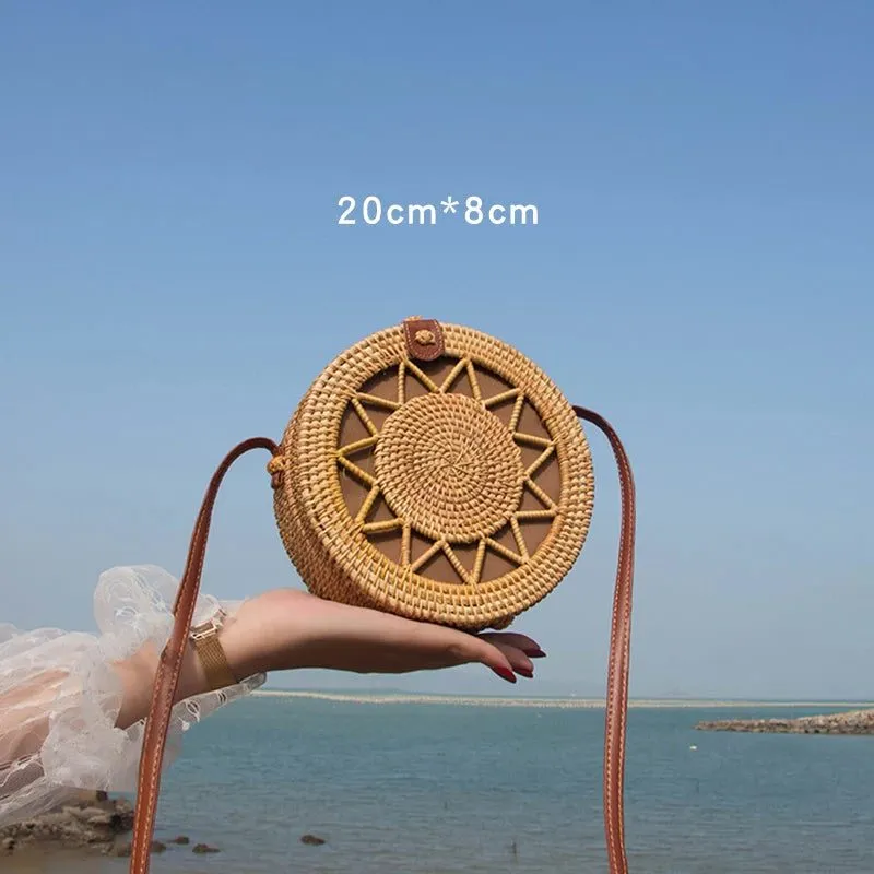 Handmade Rattan Straw Shoulder Bags for Summer