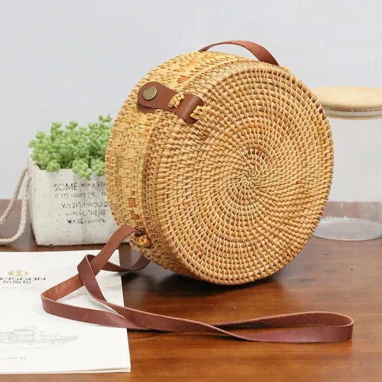 Handmade Rattan Straw Shoulder Bags for Summer