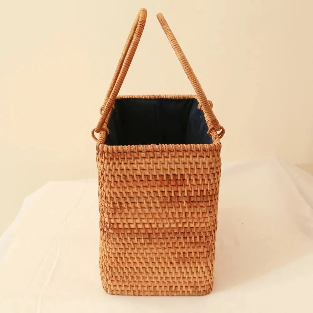 Handmade Rattan Straw Shoulder Bags for Summer