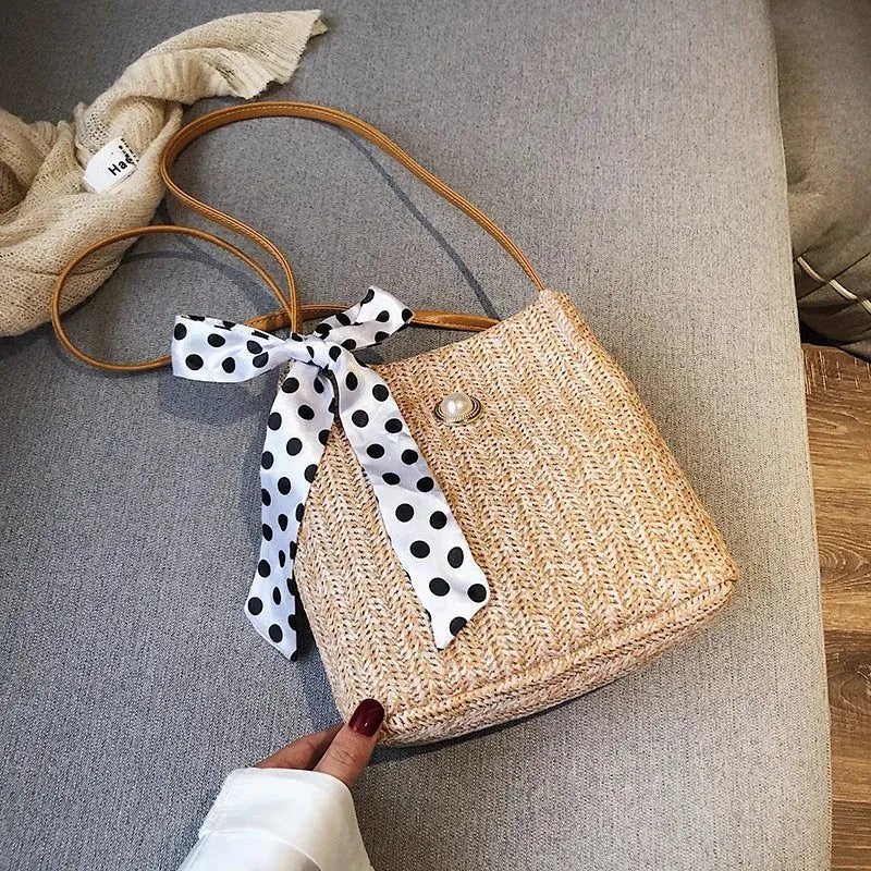 Handmade Rattan Straw Shoulder Bags for Summer