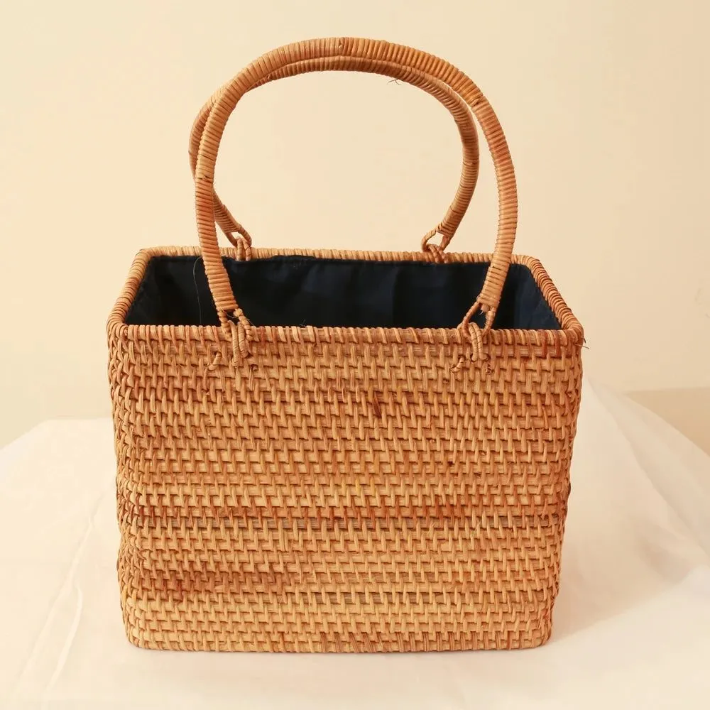 Handmade Rattan Straw Shoulder Bags for Summer