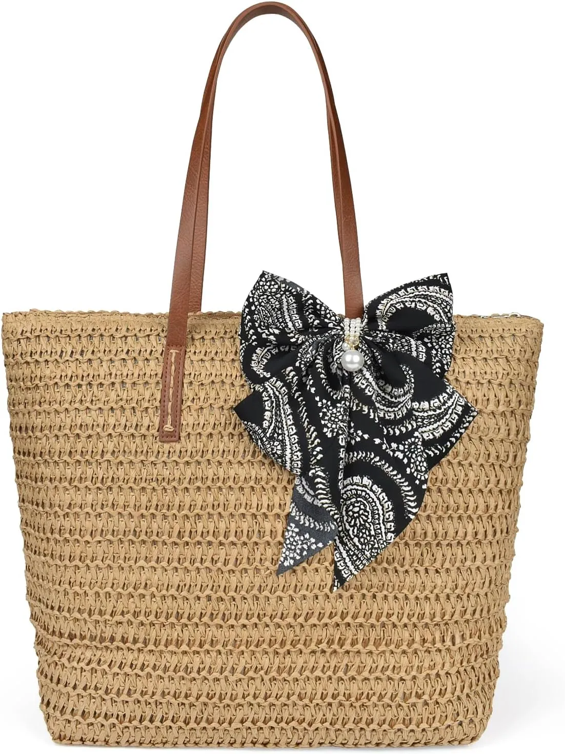 Handwoven Large Straw Bags For Women Beach Tote Bag Summer Seaside Shoulder Bag