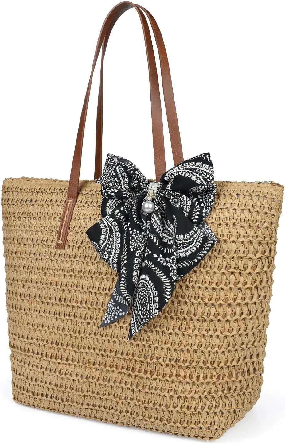 Handwoven Large Straw Bags For Women Beach Tote Bag Summer Seaside Shoulder Bag