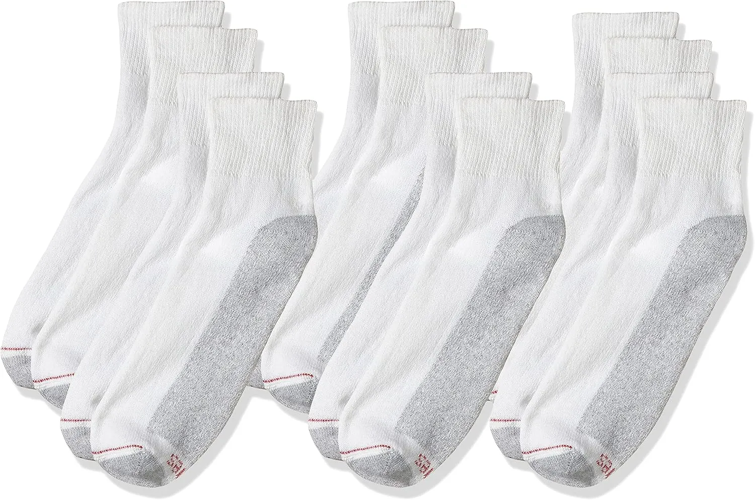 Hanes Men's 6 Pack FreshIQ Full Cushion Ankle Socks (BIG Shoe Size: 12-14, White)