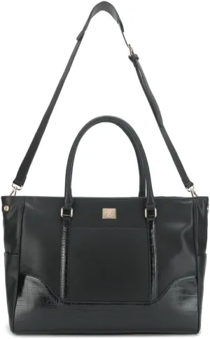 HARE & ROSE. Weekender Travel Gym Shopping Vegan/PU Leather Luxury Women’s Ladies Handbags, colour Black, Purse with Adjustable Shoulder Strap, Top Handle