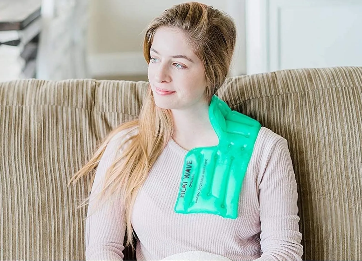 HEAT WAVE Instant Reusable Heat Packs- Back/Shoulder/Neck (6 x 18”), Reusable Heat Pack for Muscle Aches 2-Pack, Pain Relief, Click Heat - Made in USA