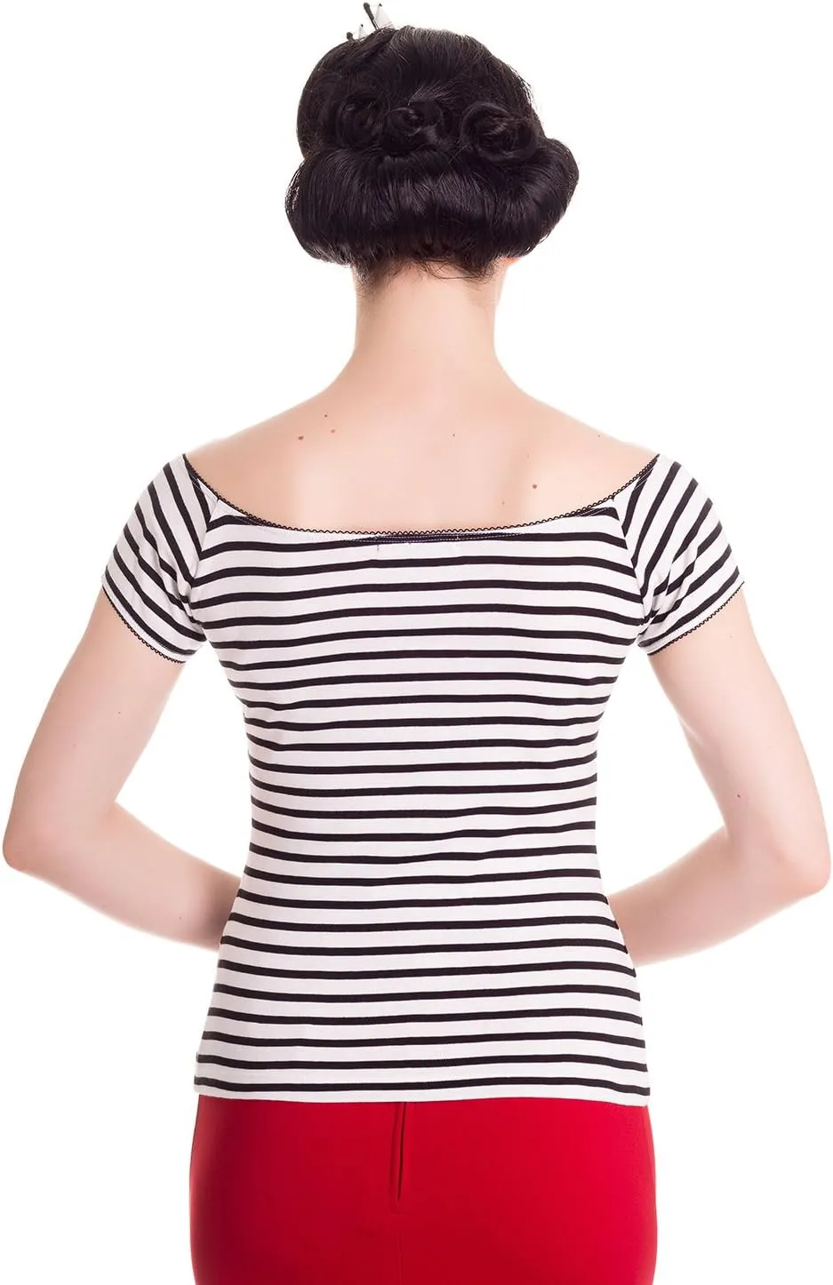 Hell Bunny Dolly Nautical Striped Retro Top