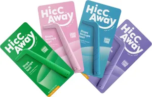 HICCAWAY Hiccup Straw - Stops Hiccups Naturally & Fast - As Seen On Shark Tank - Clinically Proven Relief for All Ages, Children & Adults Family Pack Blue, Pink, Green, Purple 4 Pack