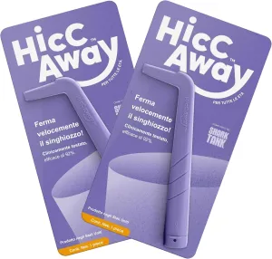 HICCAWAY Hiccup Straw - Stops Hiccups Naturally & Fast - As Seen On Shark Tank - Clinically Proven Relief for All Ages, Children & Adults - Safe, Lightweight, & Reusable (Purple, 2 Pack)