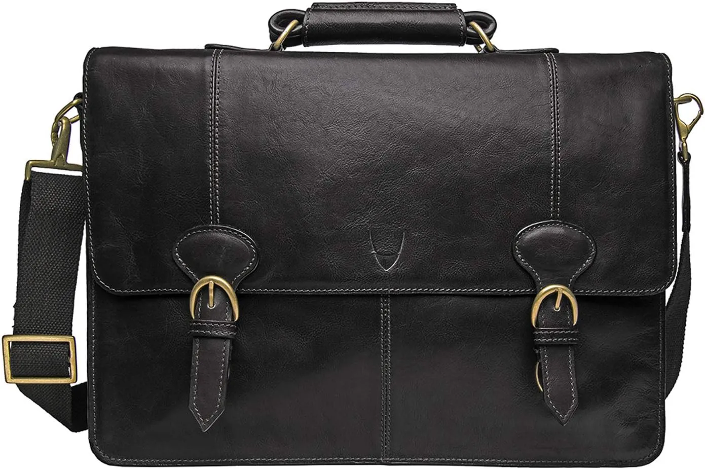 HIDESIGN Parker Men's Leather Laptop Briefcase, Black