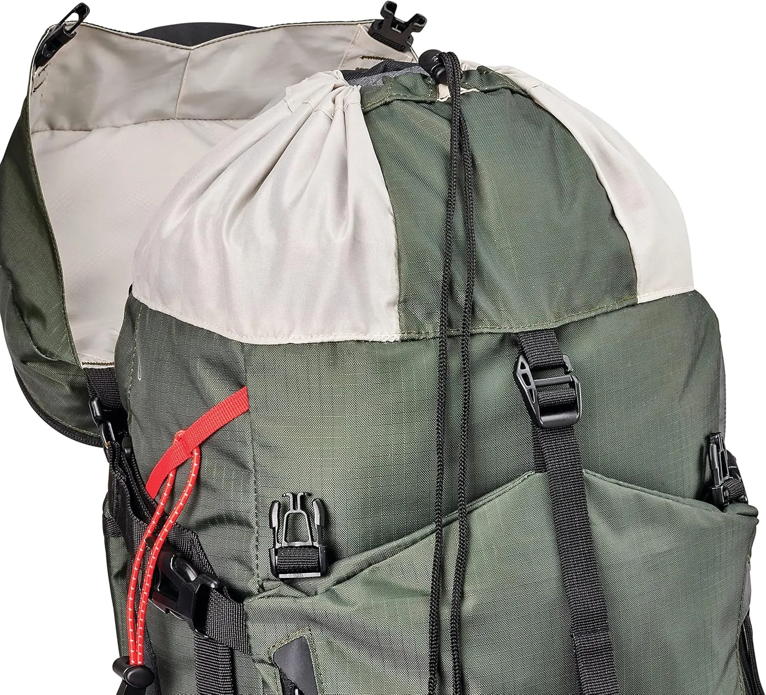 High Sierra Pathway 2.0 Backpack with Hydration Storage Sleeve, for Hiking, Biking, Camping, Traveling, Forest Green/Black, 60L