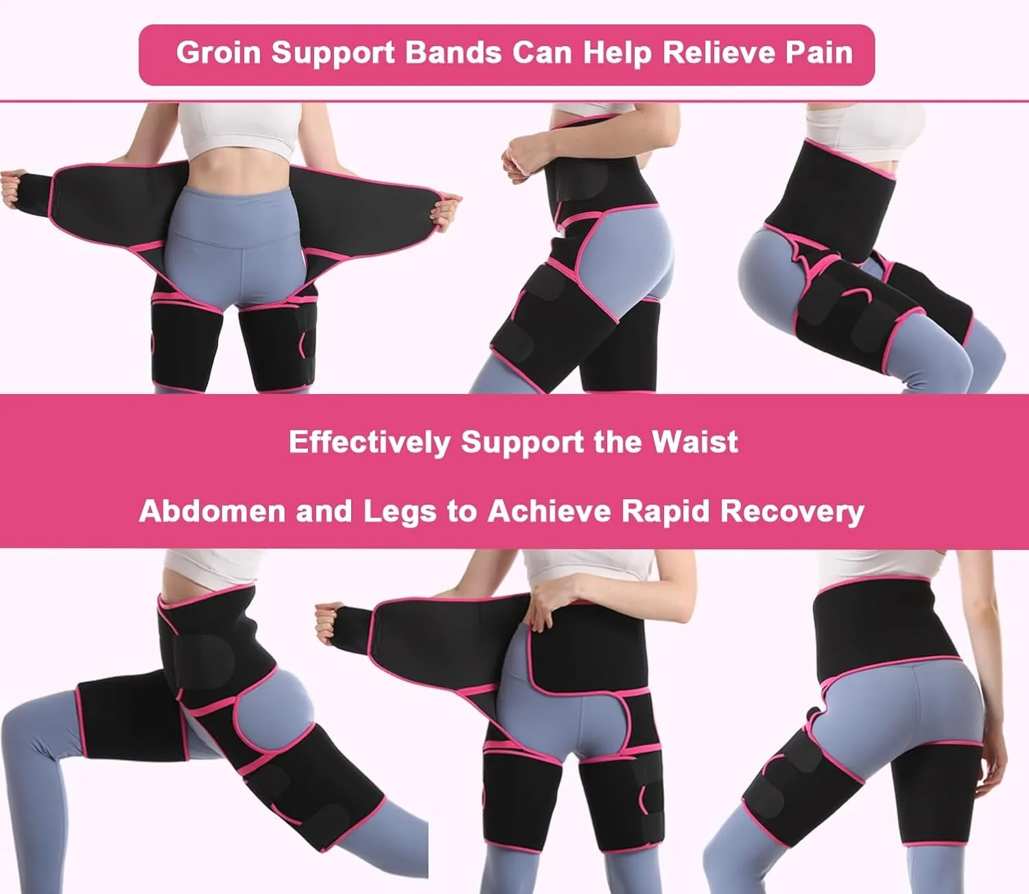 Hip Brace Thigh Compression Sleeve, Hip Groin Support for Men & Women, Hip Sciatica Pain Relief Device Brace, Support for Hip Flexor Arthritis for Pulled Muscles, Fits Both Leg(Blue,Small)